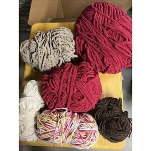 Lot of Yarn Different Colors And Brands Over 1 Pound